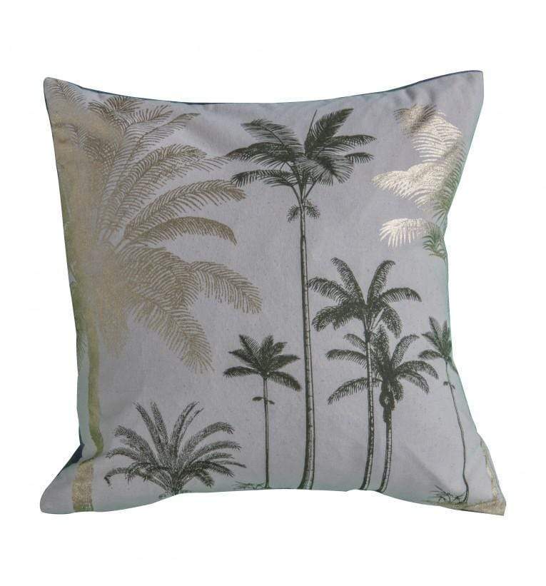 Palm Trees Metallic Cushion Grey-abc