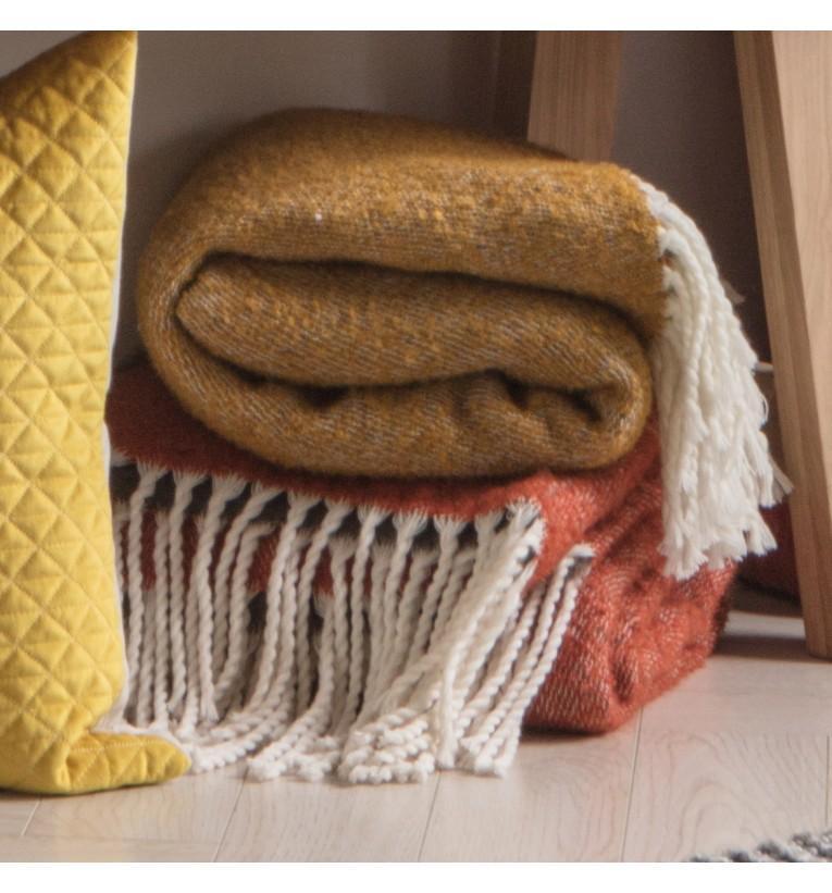 Reversible Throw Burnt Orange Grey-abc