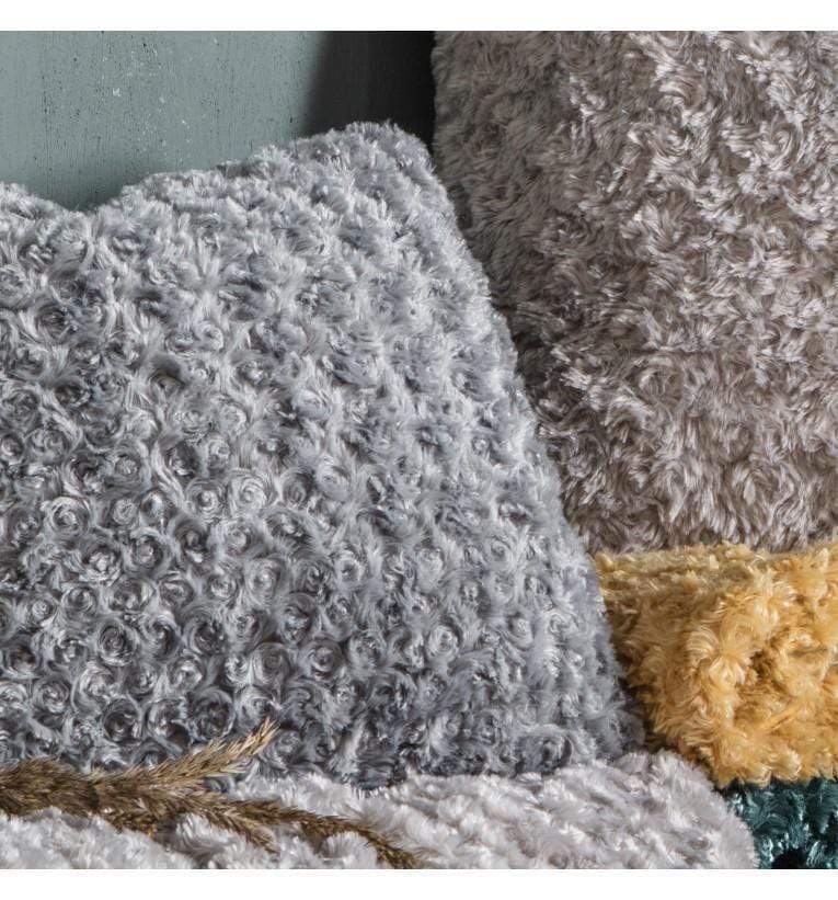Woodlander Faux Fur Cushion Mid Grey-abc