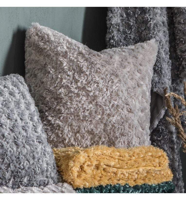 Woodlander Faux Fur Cushion Taupe-abc