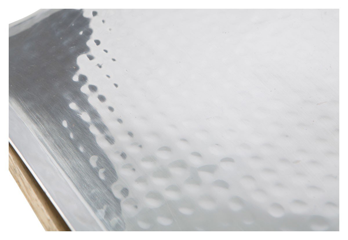 Aluminium and Mango Wood Ari Square Tray with Removable Parts-abc