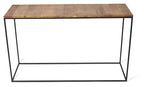 Ava Rectangular Console Table with Mango Wood Top and Iron Legs - Natural/Black-abc