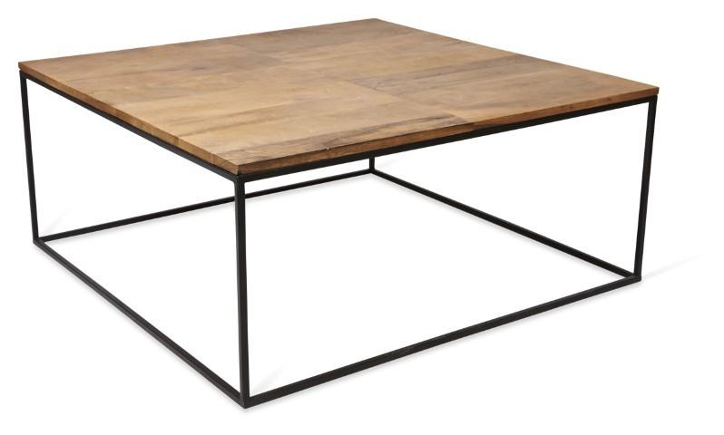 Ava Square Coffee Table with Mango Wood Top and Iron Legs - Natural/Black-abc
