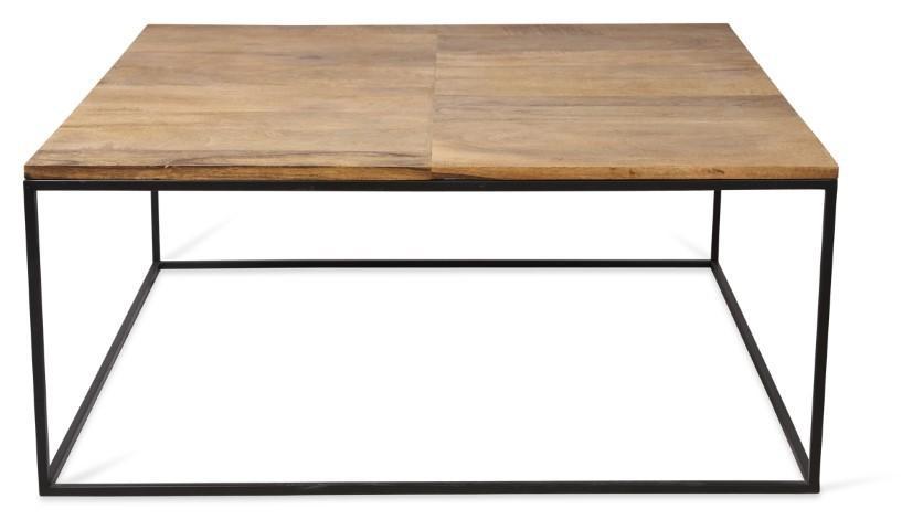 Ava Square Coffee Table with Mango Wood Top and Iron Legs - Natural/Black-abc