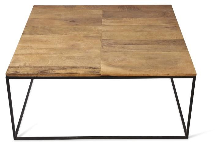Ava Square Coffee Table with Mango Wood Top and Iron Legs - Natural/Black-abc