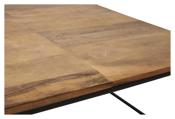 Ava Square Coffee Table with Mango Wood Top and Iron Legs - Natural/Black-abc