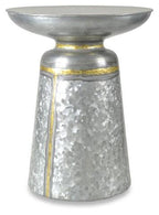 Austin Galvanized Iron Side Table - Silver Oxidize-abc