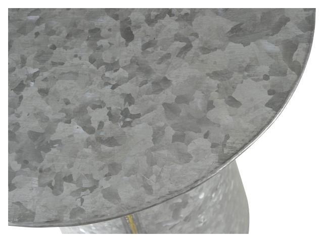 Austin Galvanized Iron Side Table - Silver Oxidize-abc