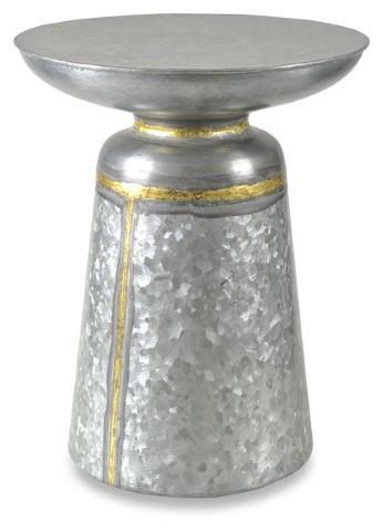 Austin Galvanized Iron Side Table - Silver Oxidize-abc
