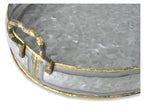 Austin Oval Iron Tray with Handle - Silver Oxidize-abc
