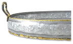 Austin Oval Iron Tray with Handle - Silver Oxidize-abc
