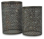 Set of 2 Kierala Cutwork Side Table - Copper/Green-abc