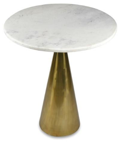 Pedastal Marble Iron Bar Table - Antique Brass-abc