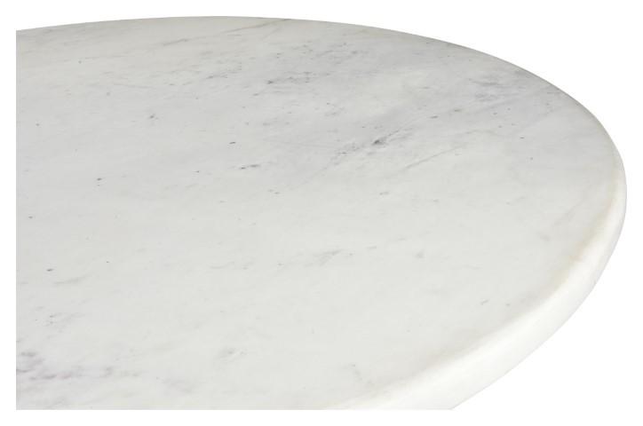 Pedastal Marble Iron Bar Table - Antique Brass-abc