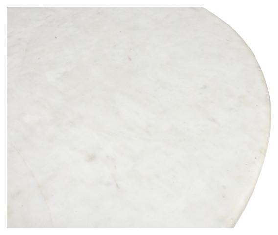 Pedastal Marble Iron Dining Table - Antique Brass-abc