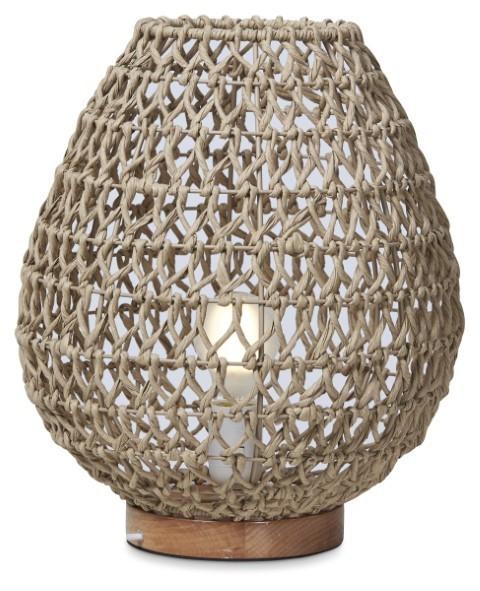 Capri Natural Woven Table Lamp Medium - Brown-abc