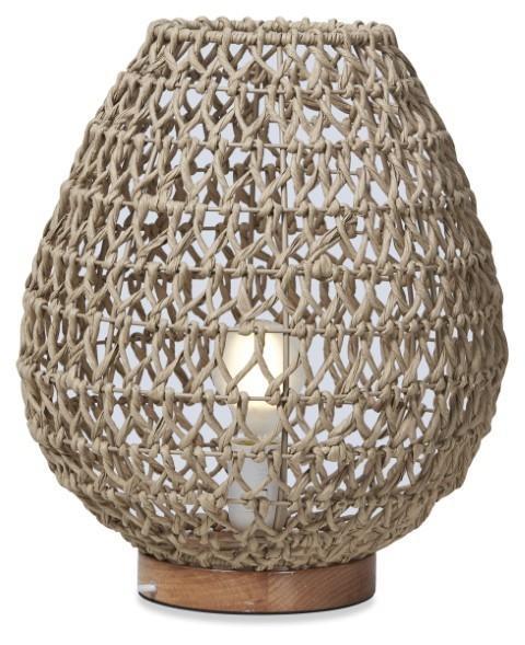Capri Natural Woven Table Lamp Medium - Brown-abc