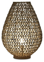 Capri Natural Woven Table Lamp Large - Brown-abc