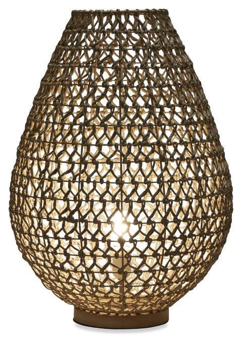 Capri Natural Woven Table Lamp Large - Brown-abc