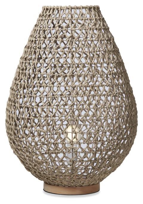 Capri Natural Woven Table Lamp Large - Brown-abc