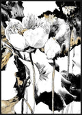 Floral Foil Framed Canvas Wall Art - Multicolour-abc