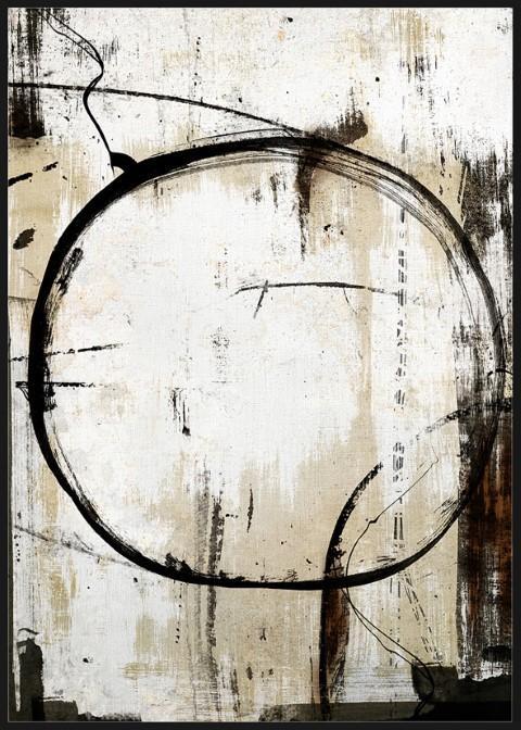 Abstract Ring Framed Canvas Wall Art - Multicolour-abc
