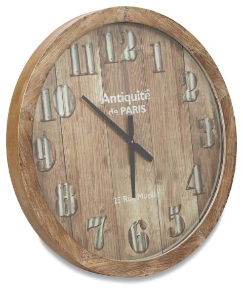 Wooden Paris Classic Clock - Natural-abc