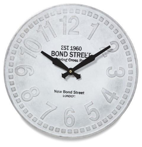 Aluminium Bond St Vintage Clock - Grey-abc