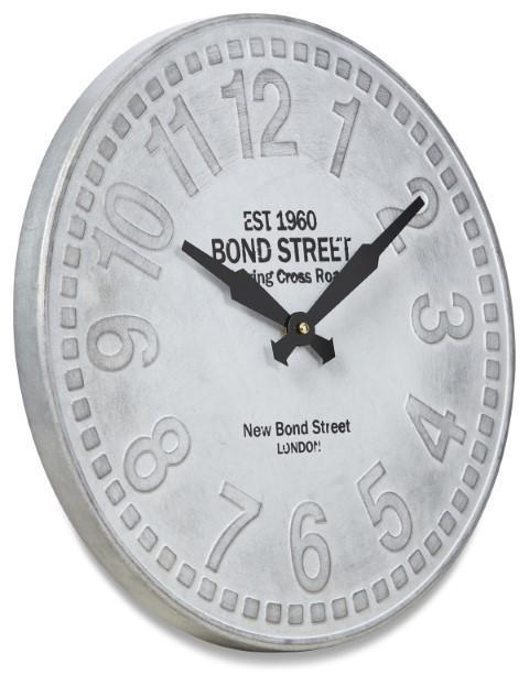 Aluminium Bond St Vintage Clock - Grey-abc