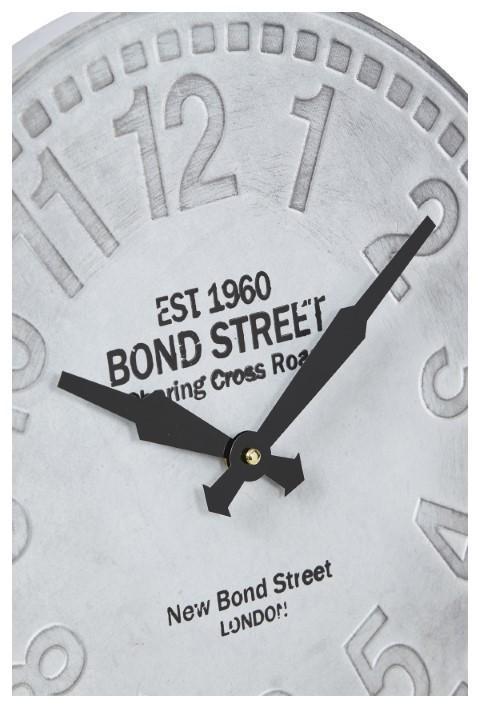 Aluminium Bond St Vintage Clock - Grey-abc