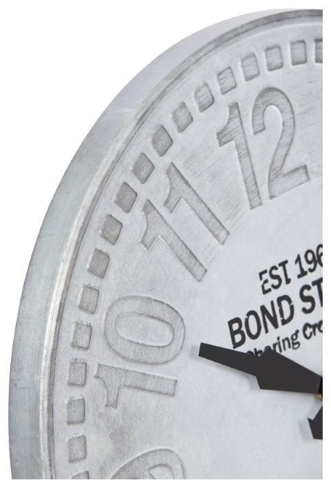 Aluminium Bond St Vintage Clock - Grey-abc