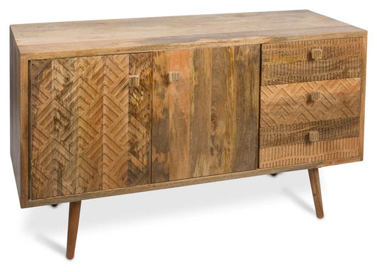 Ashanti Two Door, Three Drawer Mango Wood Sideboard-abc