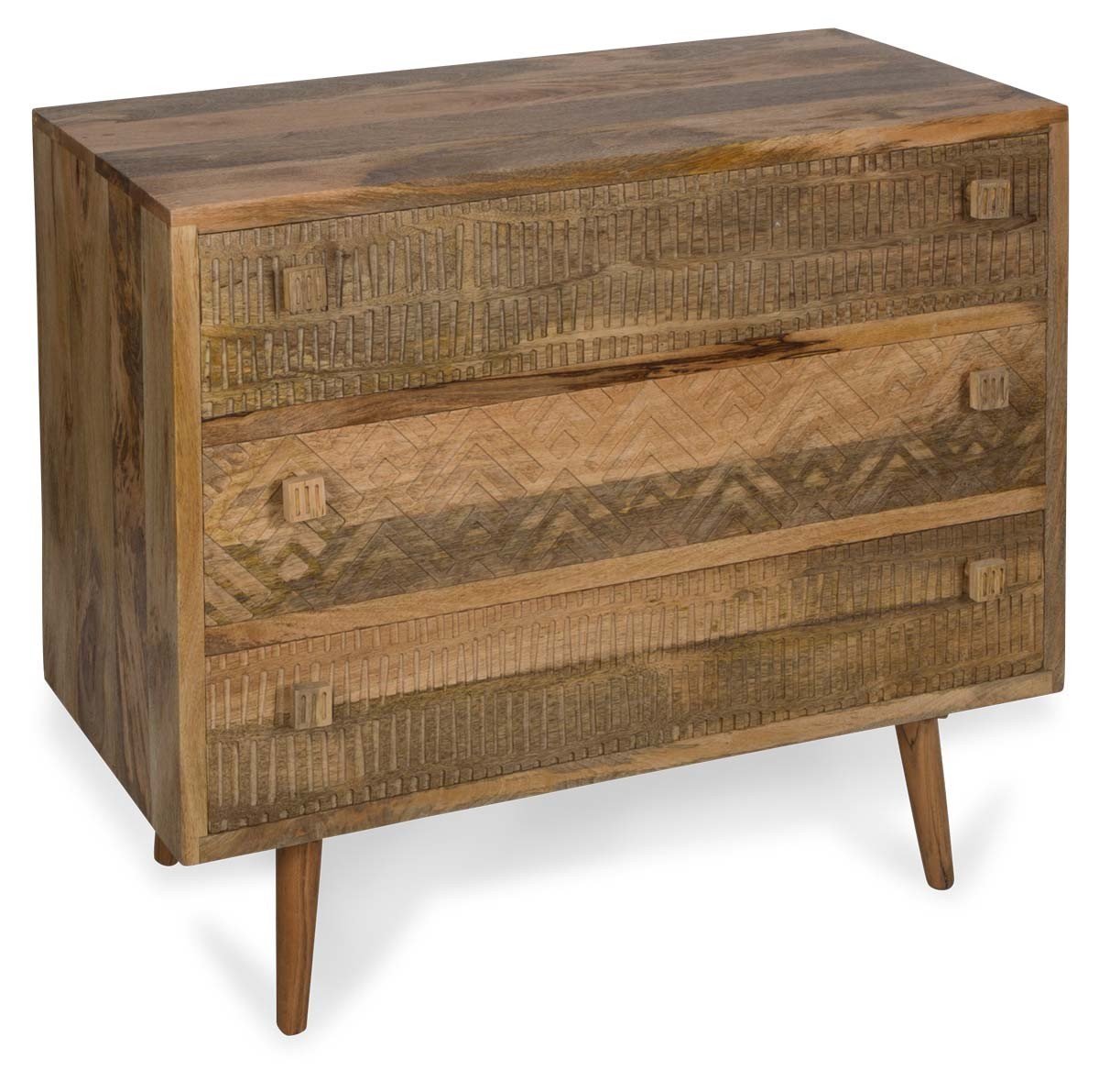 Ashanti Three Drawer Mango Wood Dresser-abc
