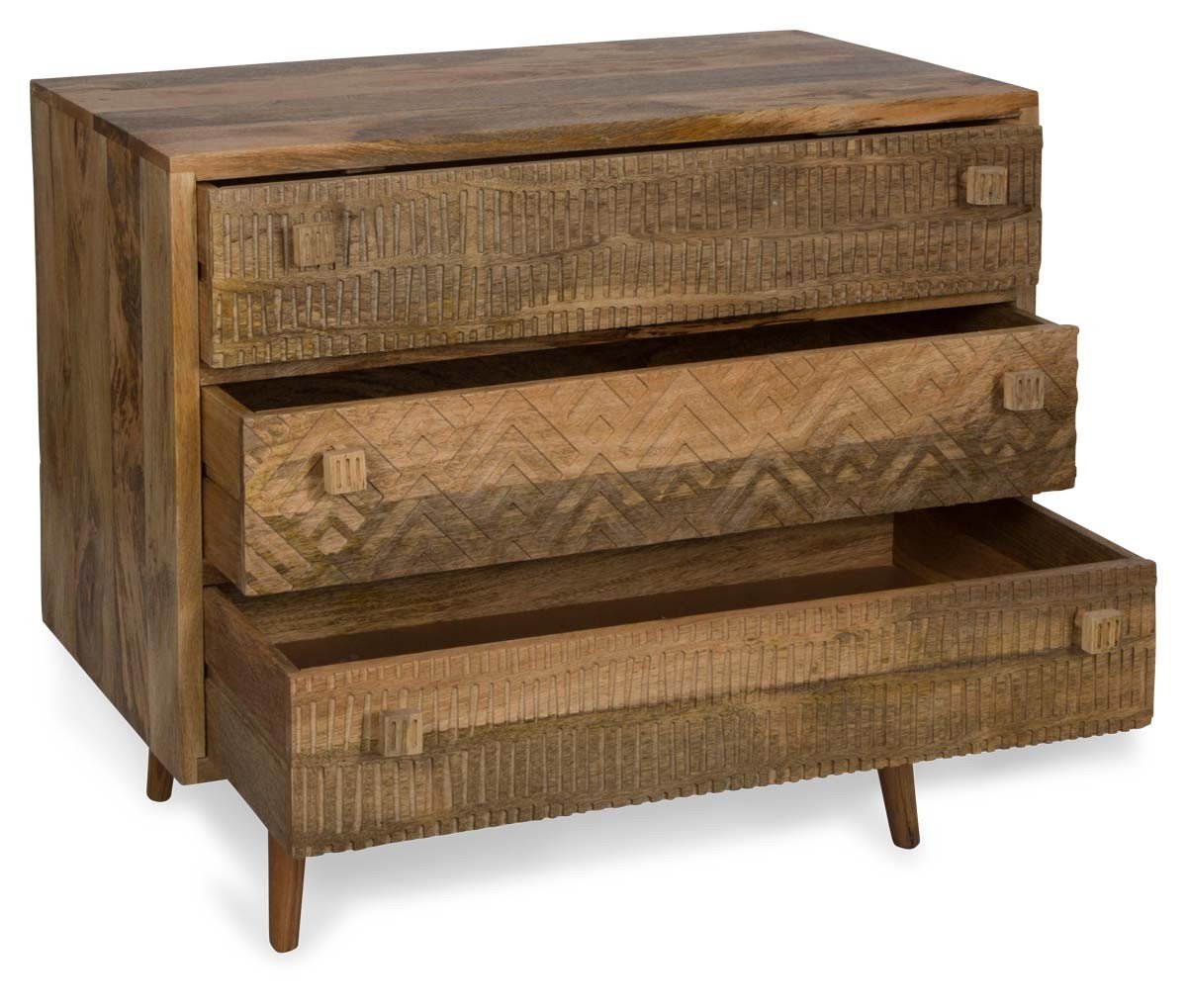 Ashanti Three Drawer Mango Wood Dresser-abc