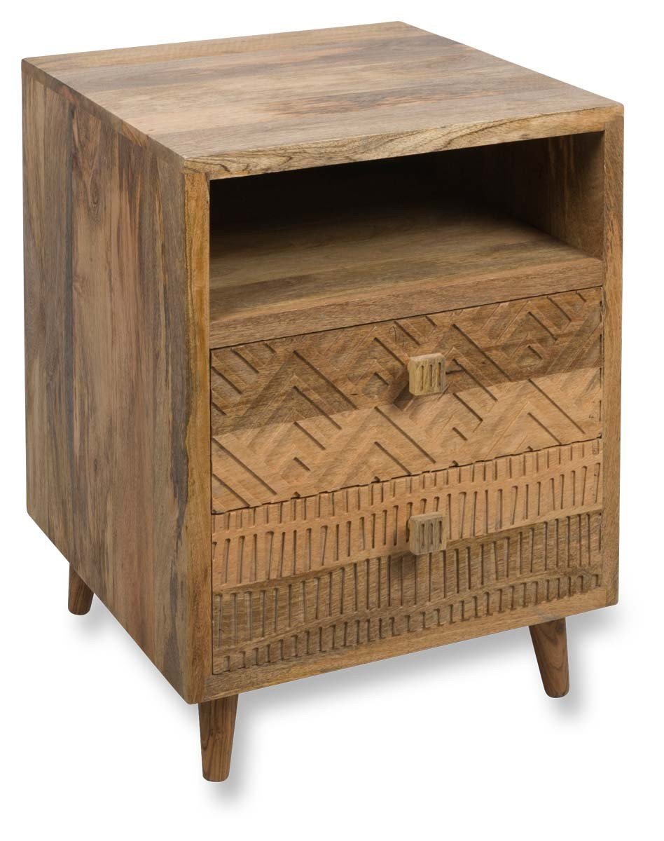 Ashanti Two Draw Mango Wood Bedside Table-abc