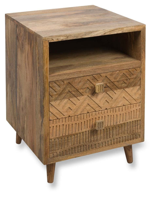Ashanti Two Draw Mango Wood Bedside Table-abc