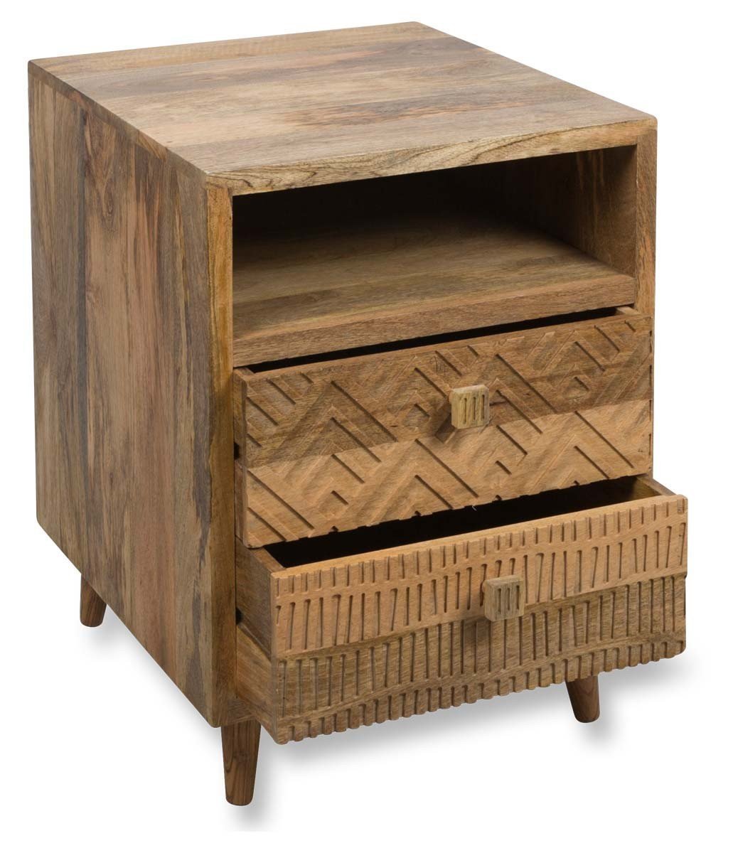 Ashanti Two Draw Mango Wood Bedside Table-abc