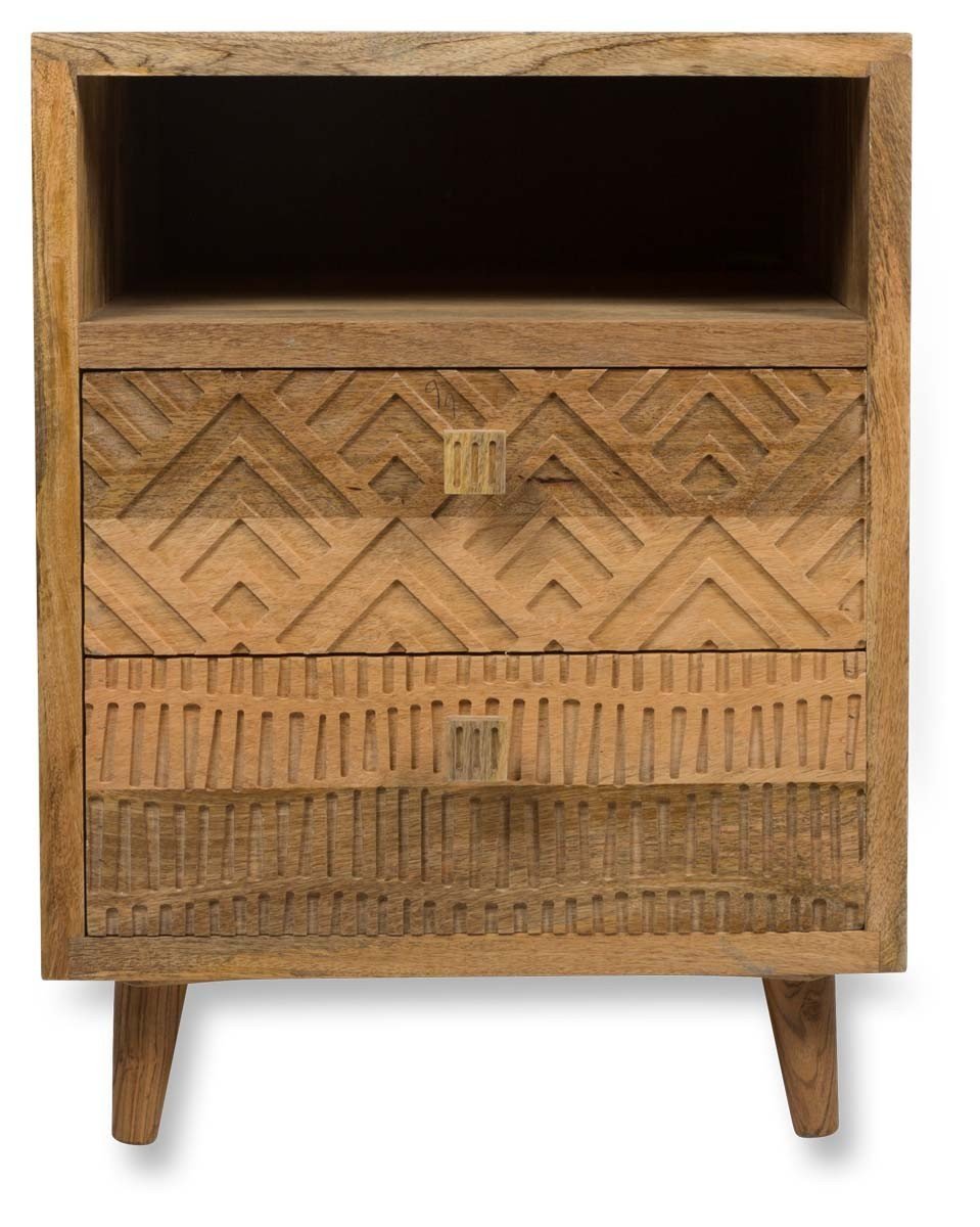 Ashanti Two Draw Mango Wood Bedside Table-abc