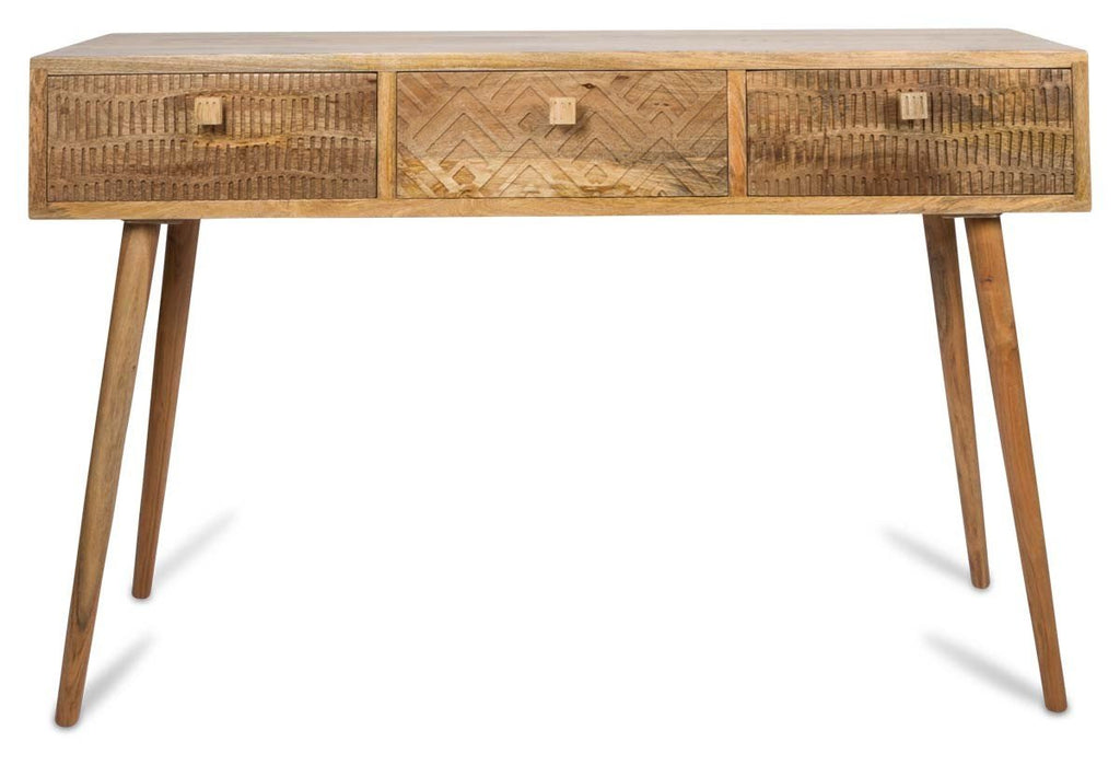 Ashanti Three Drawer Mango Wood Console KD-abc