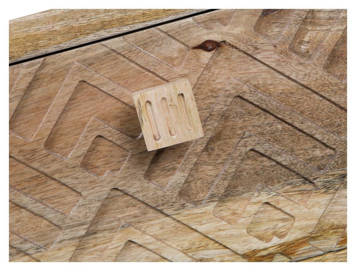 Ashanti Three Drawer Mango Wood Console KD-abc