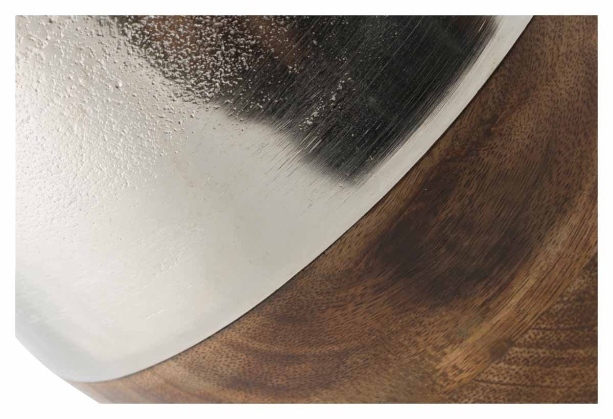 Pinda Wood and Aluminium Flower Vase Small-abc