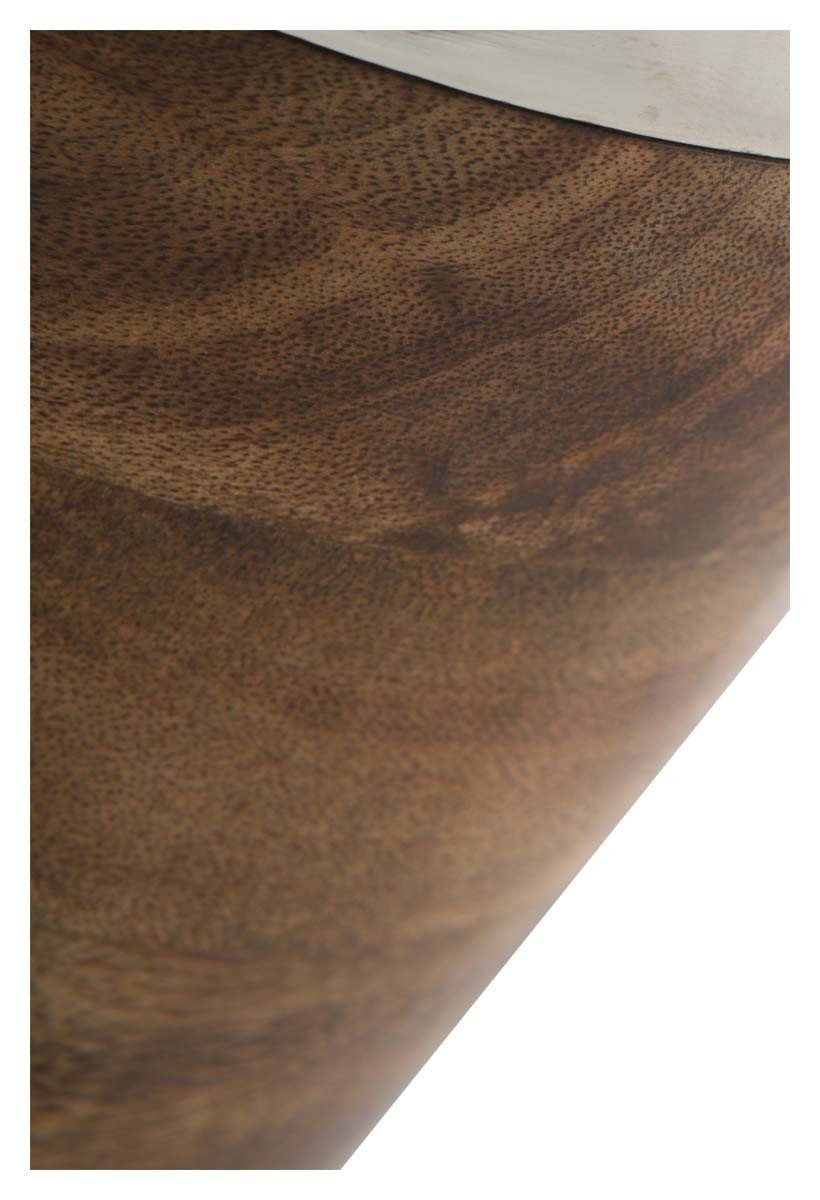 Pinda Wood and Aluminium Flower Vase Small-abc