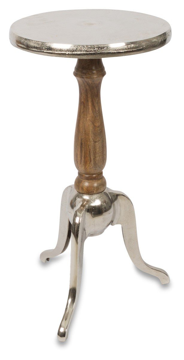 Pinda Aluminium and Wood Side Table Small-abc