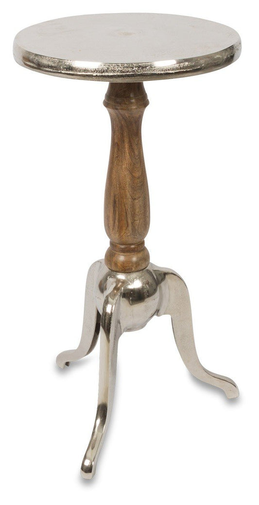 Pinda Aluminium and Wood Side Table Small-abc