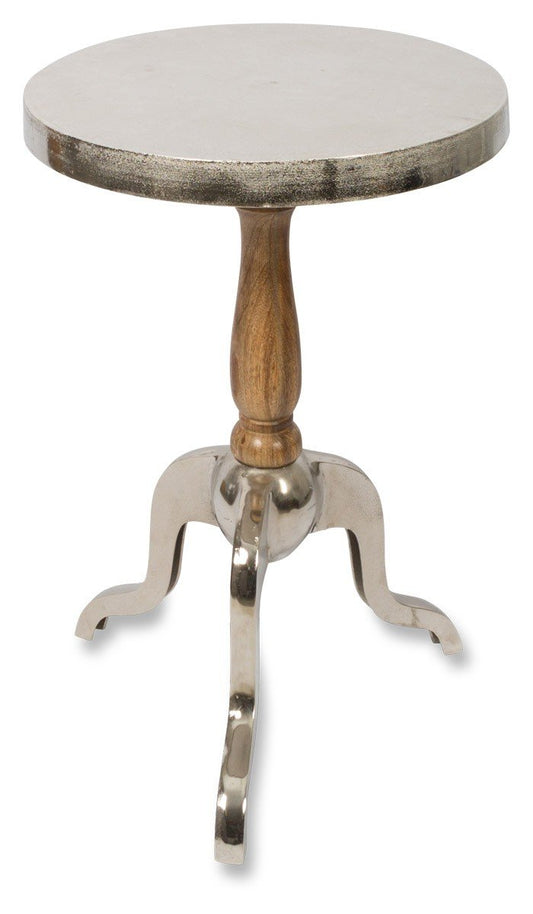 Pinda Aluminium and Wood Side Table Medium-abc