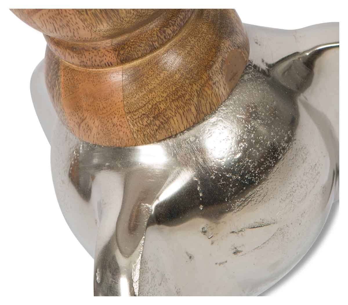 Pinda Aluminium and Wood Side Table Medium-abc