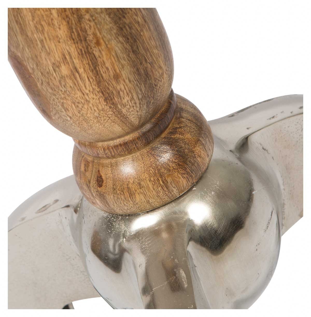 Pinda Aluminium and Wood Side Table Medium-abc