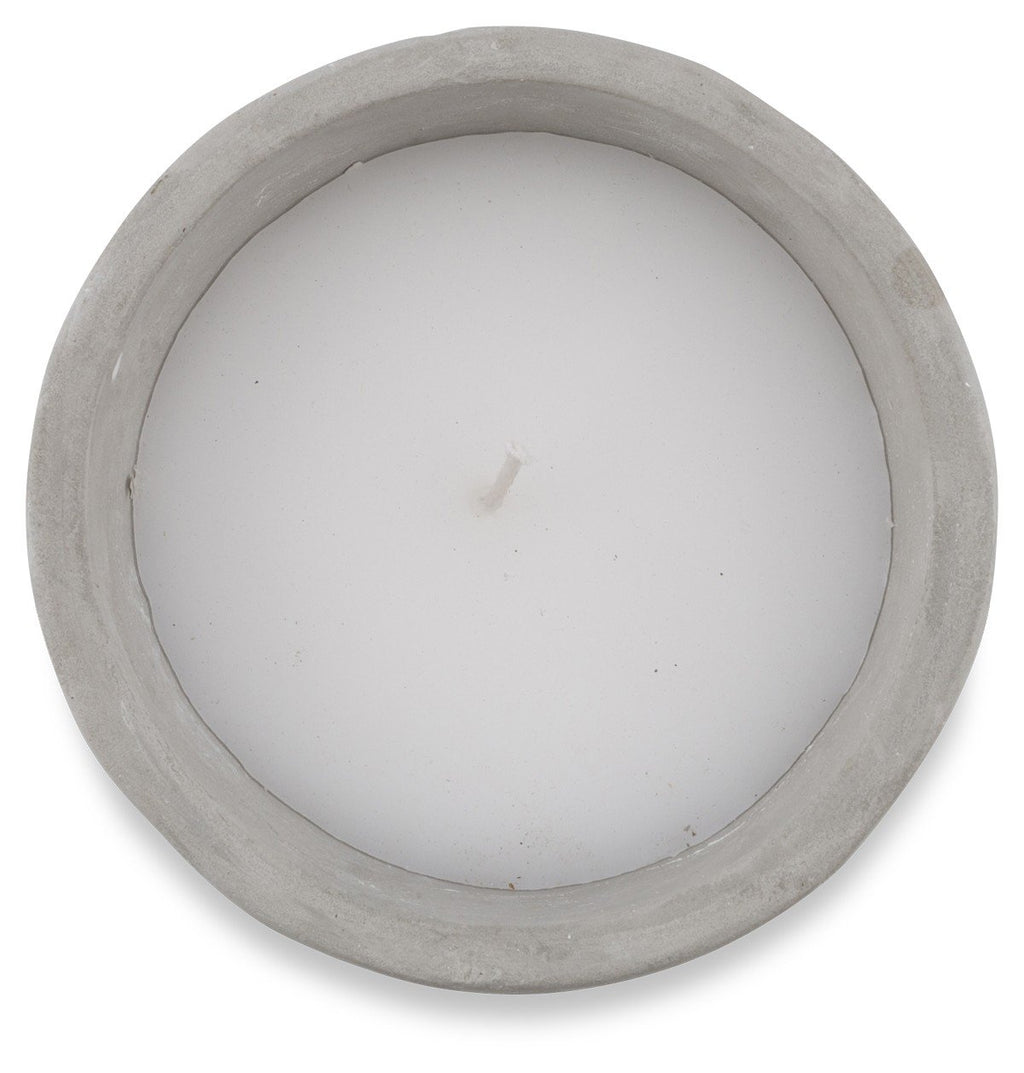 Mayan Large Cement Candle Pot with Wax-abc