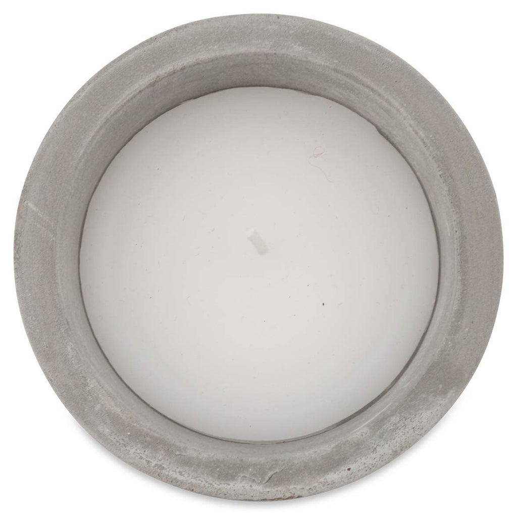 Nanjin Small Cement Candle Pot with Wax On Metal Stand-abc