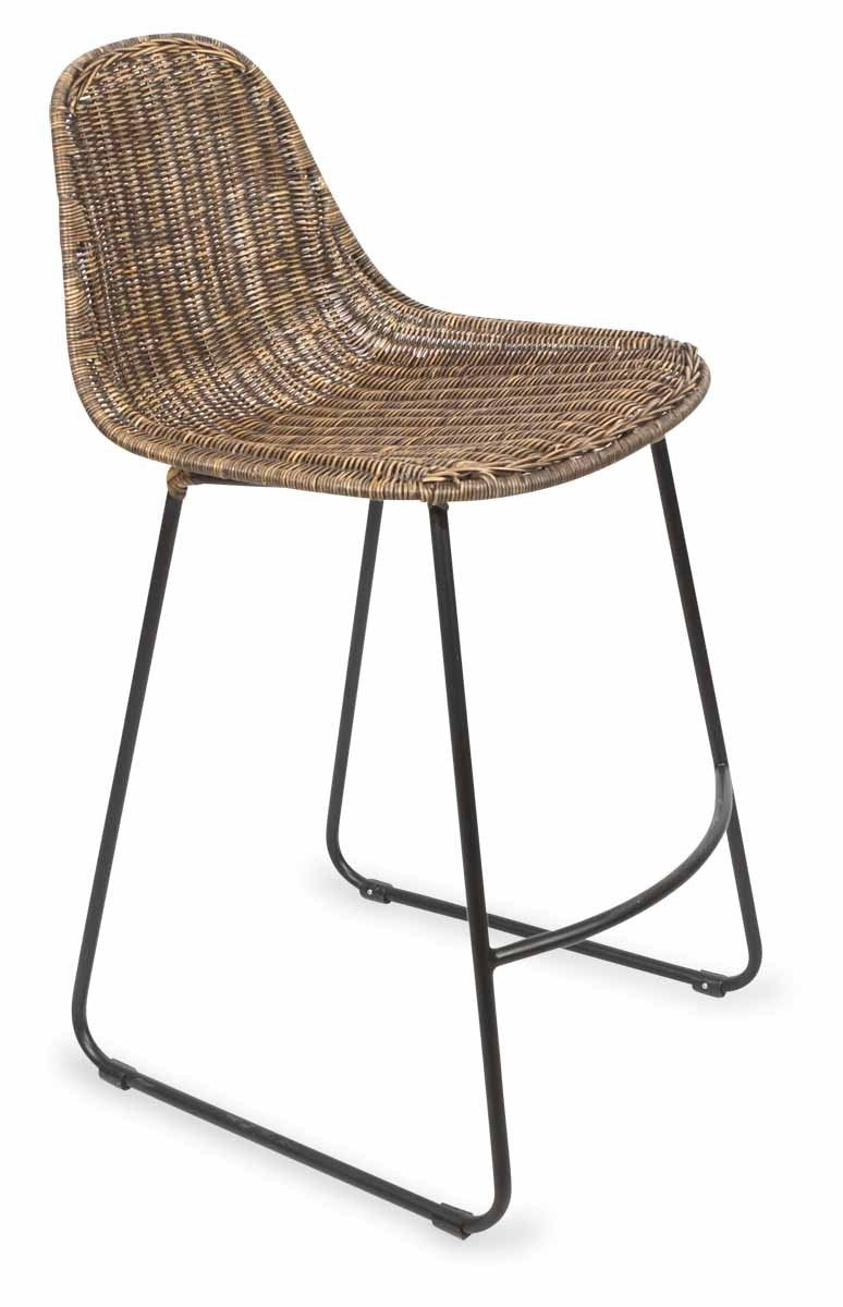 Dinda Rattan Counter Stool with Metal Legs-abc